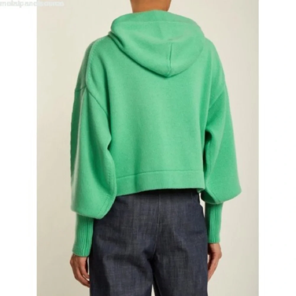 Tibi Cashmere Women’s Blouson Green Hooded Sweater - Picture 4 of 8